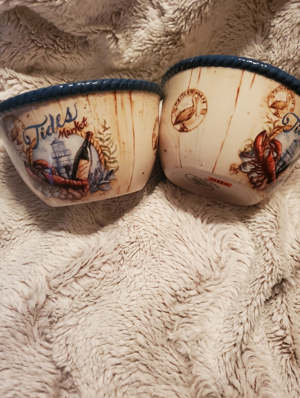2 Certified International Bowls Tides Market Lobster & Wine Geoff Allen Nautical